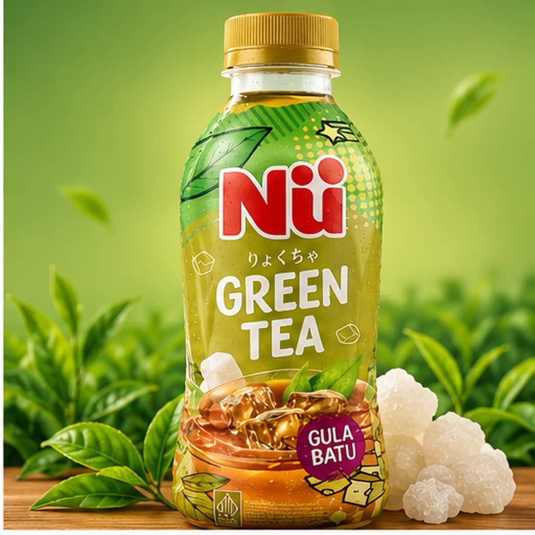 NU GREEN TEA GULA BATU 330ML